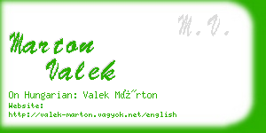 marton valek business card